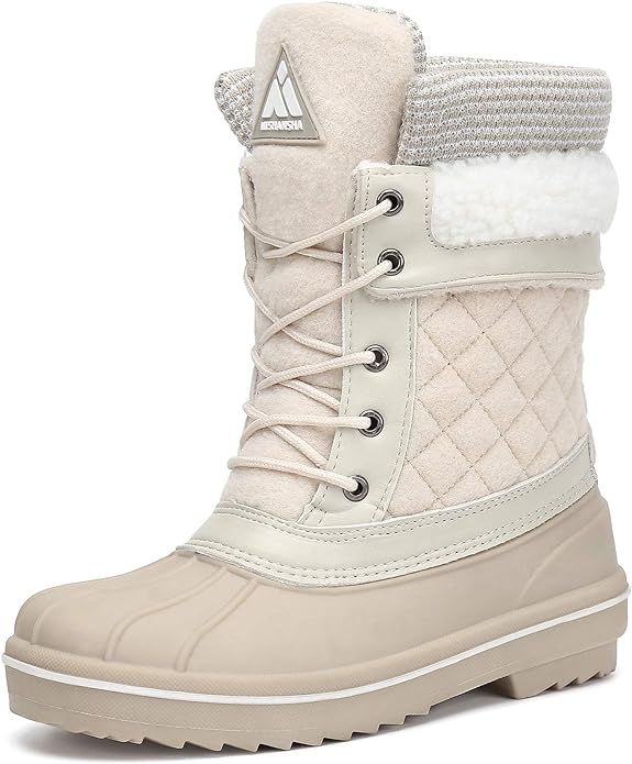 Women's Snow Boots Outdoor Warm Mid-Calf Boot Non-Slip Water Resistant Winter Shoes | Amazon (US)