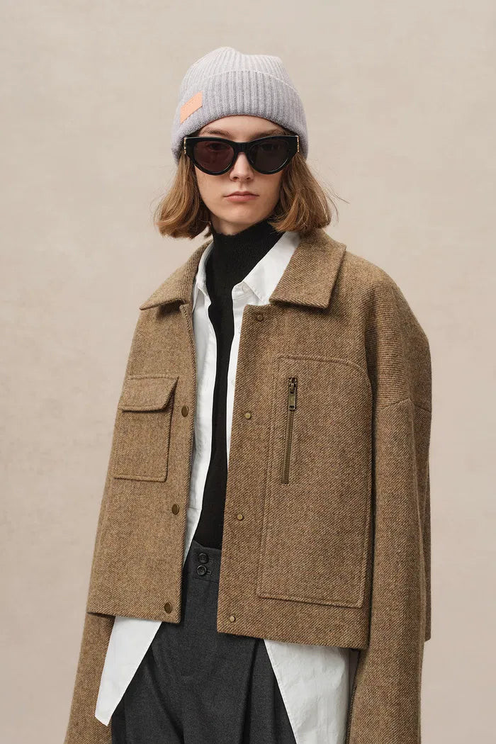 Lily Woolen Short Coat in Midweight Wool Twill | Fabrique