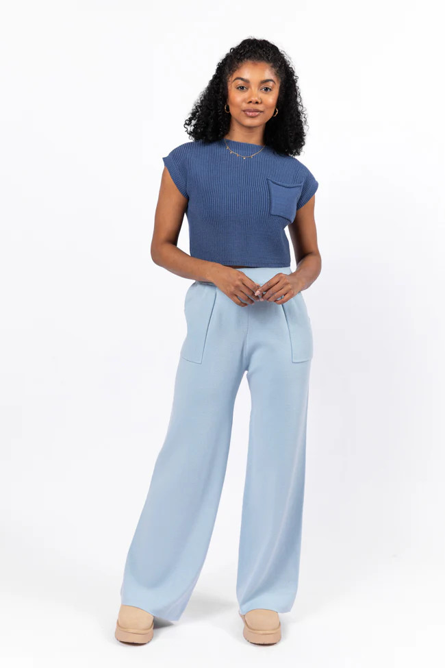 The One I Want Navy Short Sleeve Pocketed Sweater SALE | Pink Lily