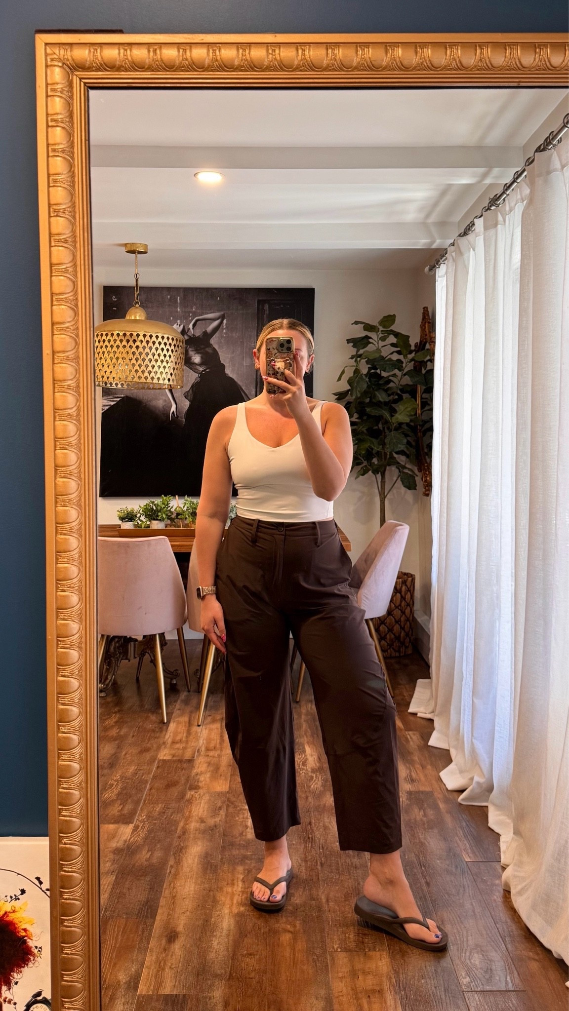 Ruti wide ish pants wearing a size 12. They run small especially if you have hips, but they are amazing. Perfect for travel or work bc they don’t wrinkle.

#LTKootd #LTKOver40 #LTKMidsize