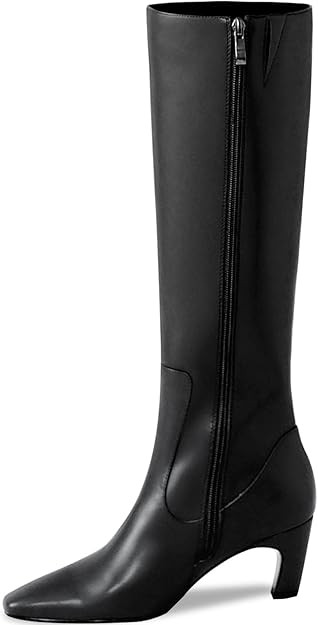 Knee High Boots Women Square Toe Tall Boots Chunky Block heels Long Boots Side Zipper Dress Fashi... | Amazon (US)