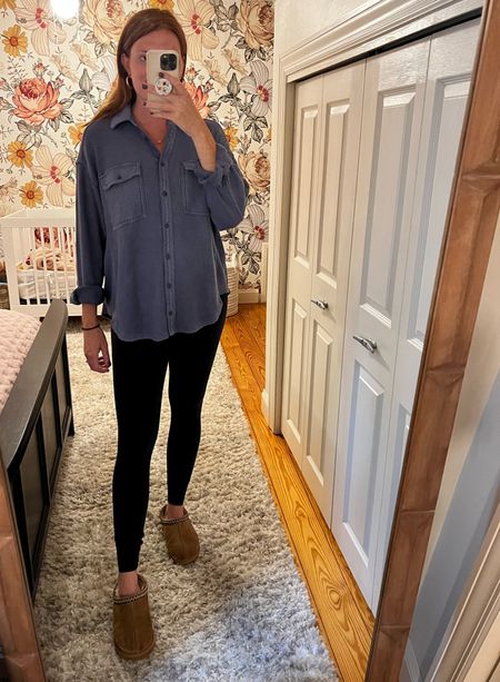 Aerie is my favorite place to shop for lounge tops that are pregnant and nursing friendly! Love this cozy waffle button up, they all run big so I wear a small in this. It will fit my entire pregnancy and be a staple in my postpartum phase!

#LTKSale #LTKbump