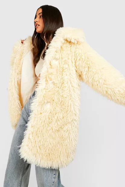 Shaggy Teddy Fur Duffle Coat | Boohoo.com (US & CA)
