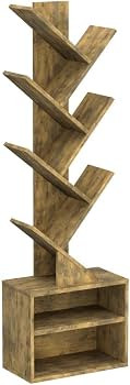 SUNMORY 6 Tier Tree Bookshelf, Small Bookcase with Storage Cabinet, Modern Tall Narrow Bookshelve... | Amazon (US)
