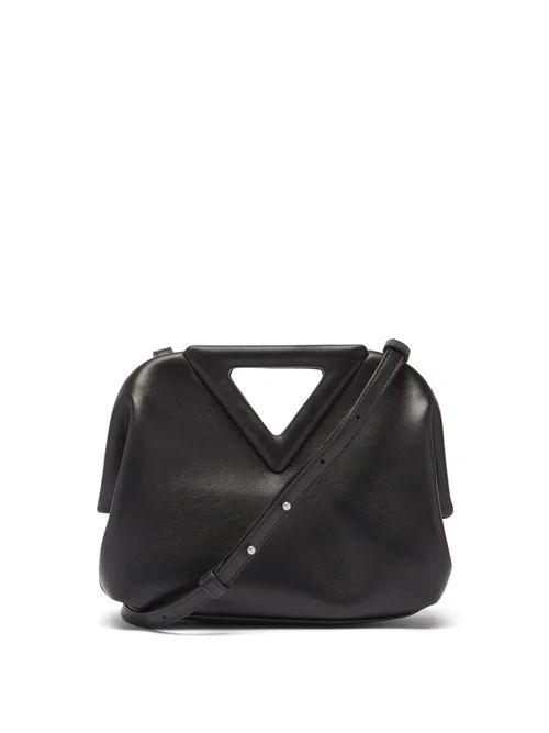 Bottega Veneta - Point Small Leather Clutch Bag - Womens - Black | Matches (UK)