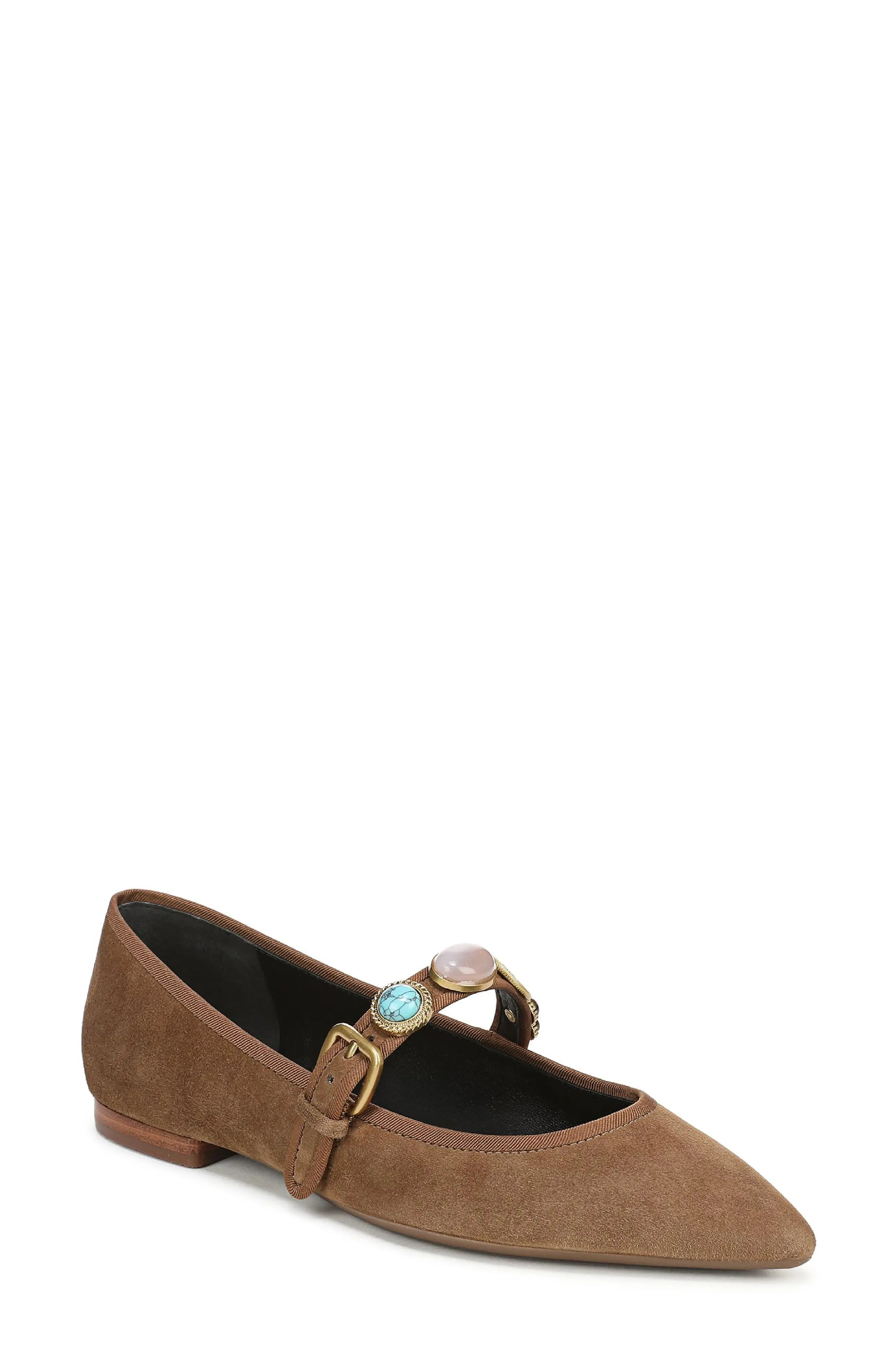 Veronica Beard Selene Charms Pointed Toe Flat in Hazelwood at Nordstrom, Size 8 | Nordstrom