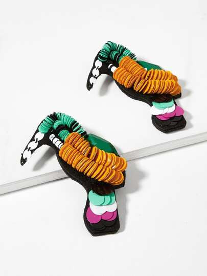 Color Block Bird Statement Earrings | SHEIN