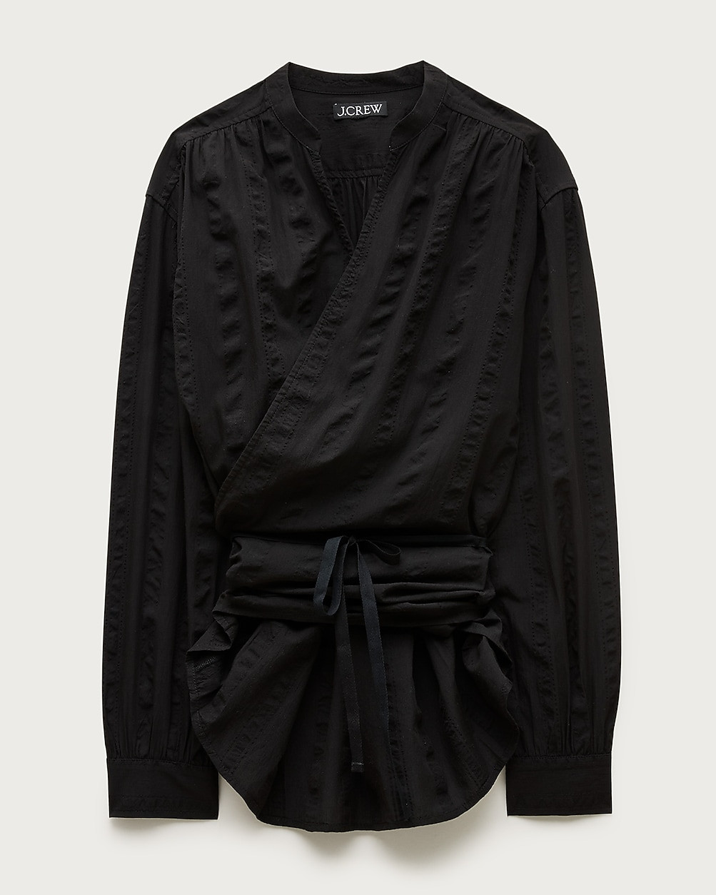 Wrap top in striped cotton dobby | J. Crew US