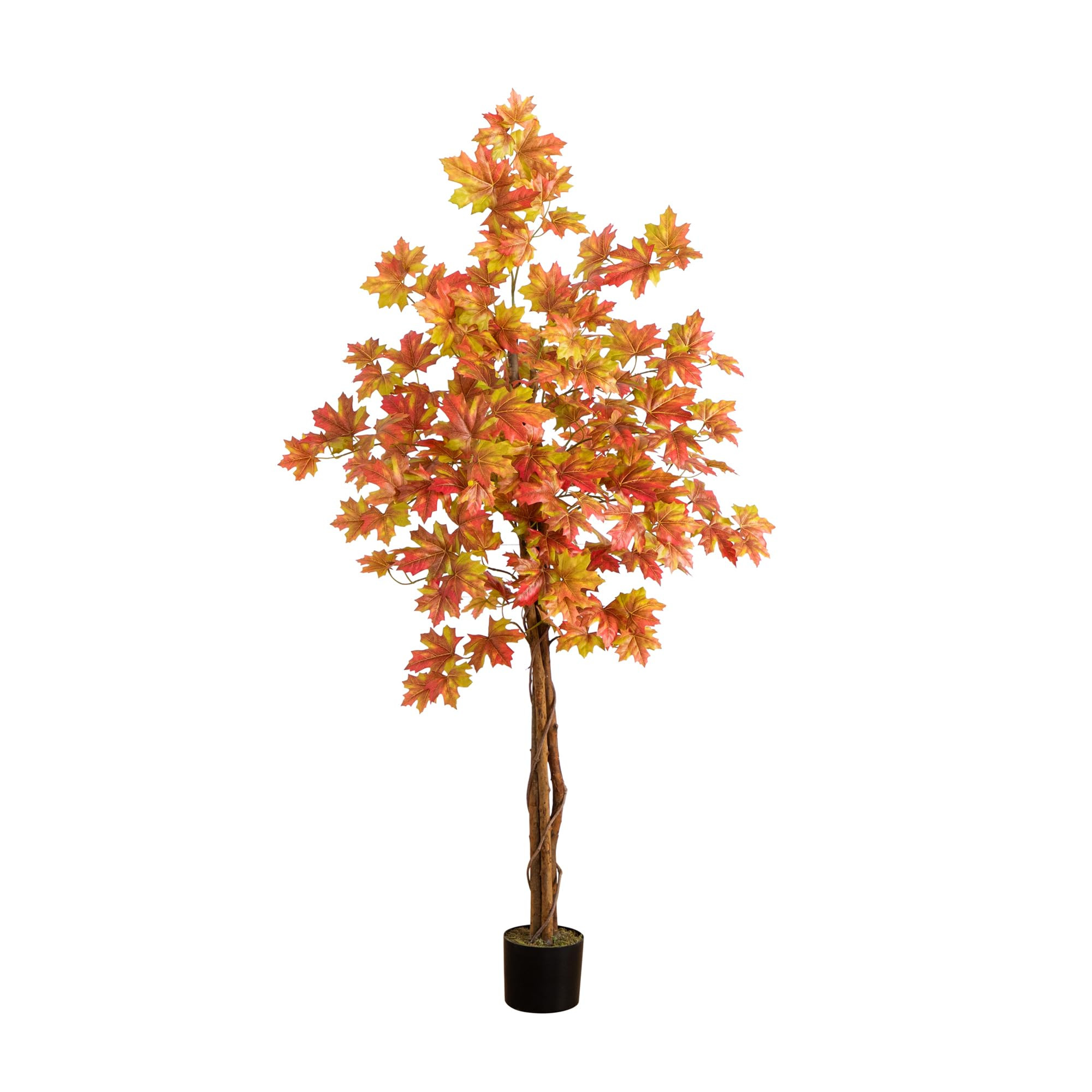 Nearly Natural 5-FT Deluxe Autumn Artificial Maple Tree, Faux Fall Décor for Home, Decorations f... | Amazon (US)