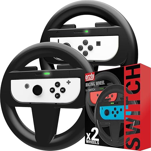 Orzly Steering Wheels for Nintendo Switch & OLED Console JoyCons, Racing Wheels for Mario Kart 8 ... | Amazon (US)