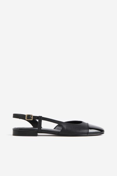 Slingback ballet pumps - Black - Ladies | H&M GB | H&M (UK, MY, IN, SG, PH, TW, HK)
