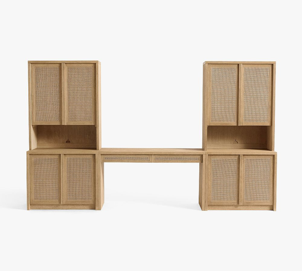 Marina Grand Cane Console Desk with Storage (126") | Pottery Barn (US)