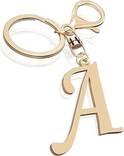 Cute Stainless Steel Gold Initial Letter Keychain for Women Girl, Charms for Key Handbag Backpack... | Amazon (US)