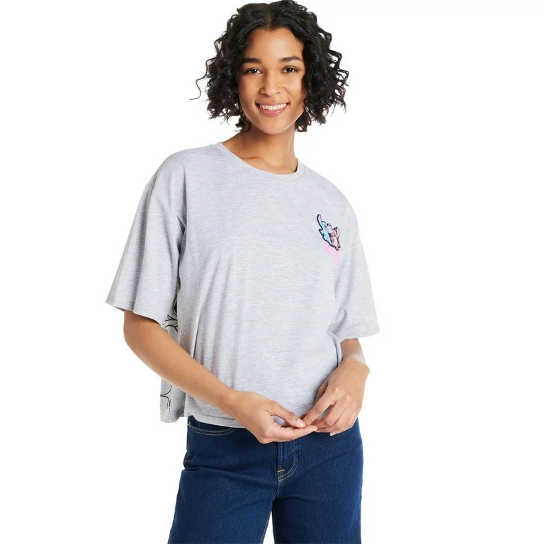 Stitch Juniors’ Graphic Tee with Short Sleeves, Sizes XS-XXXL | Walmart (US)