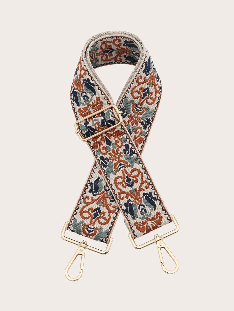 Geometric Embroidered Detail Colorblock Strap | SHEIN