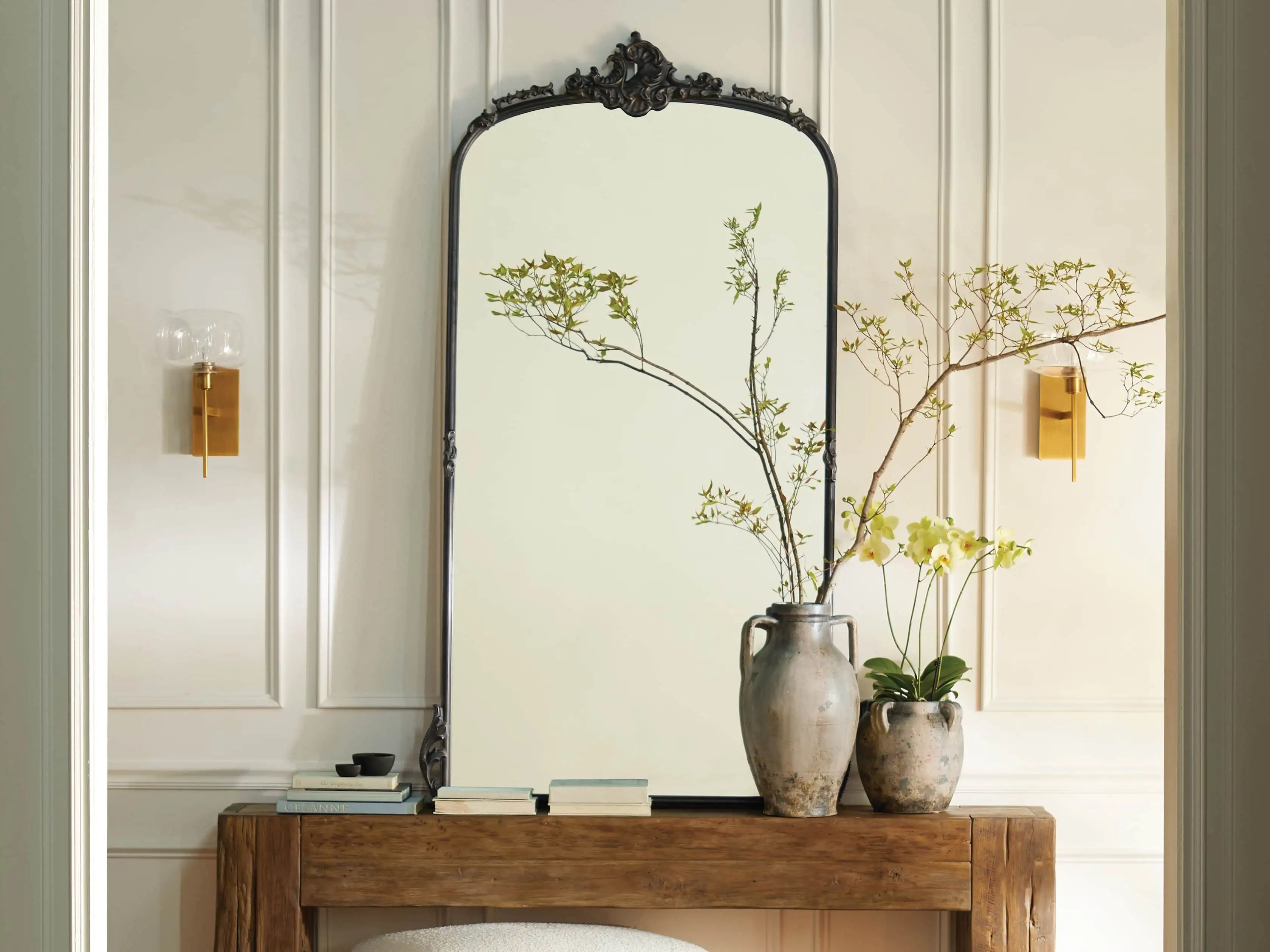 Amelie Floor Mirror in Black | Arhaus