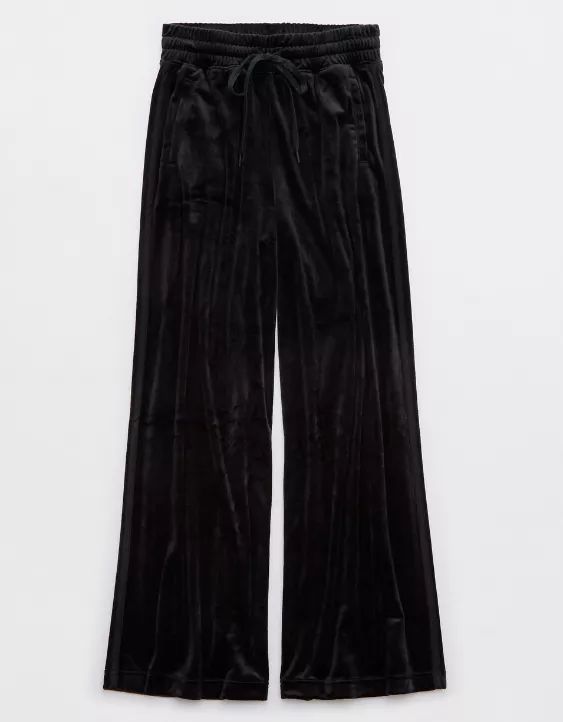 OFFLINE By Aerie Bright Lights Velour Wide Leg Pant | Aerie