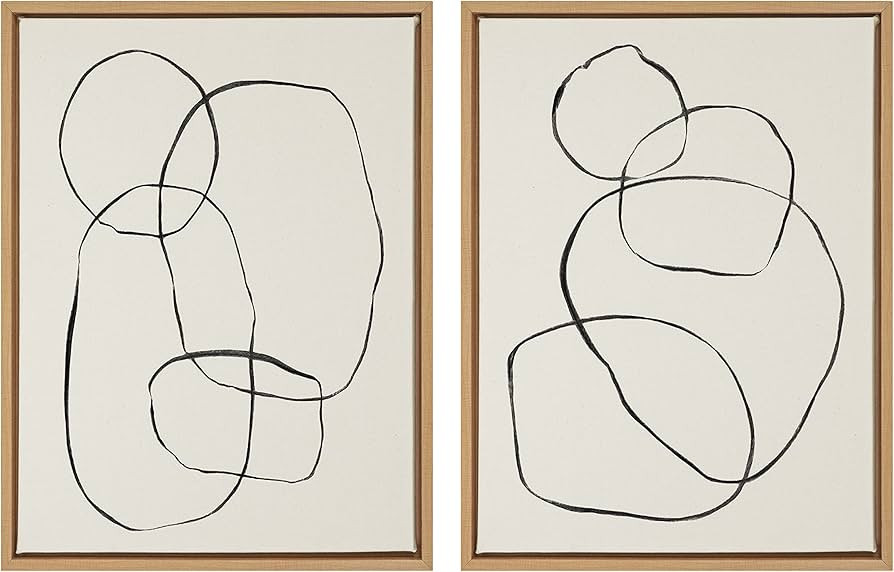 Amazon.com: Kate and Laurel Sylvie Modern Circles and Going in Circles Framed Linen Textured Canv... | Amazon (US)