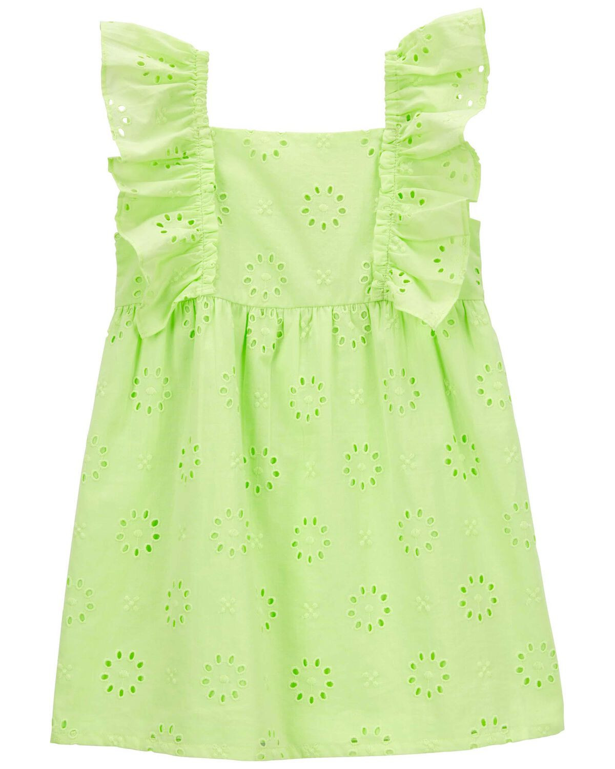 Green Toddler Eyelet Flutter Dress | carters.com | Carter's