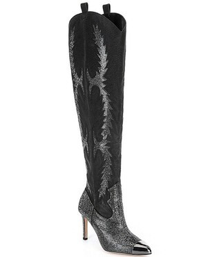 Gianni Bini KatyannaTwo Wide Calf Rhinestone Embellished Over-The-Knee Western Dress Boots | Dill... | Dillard's