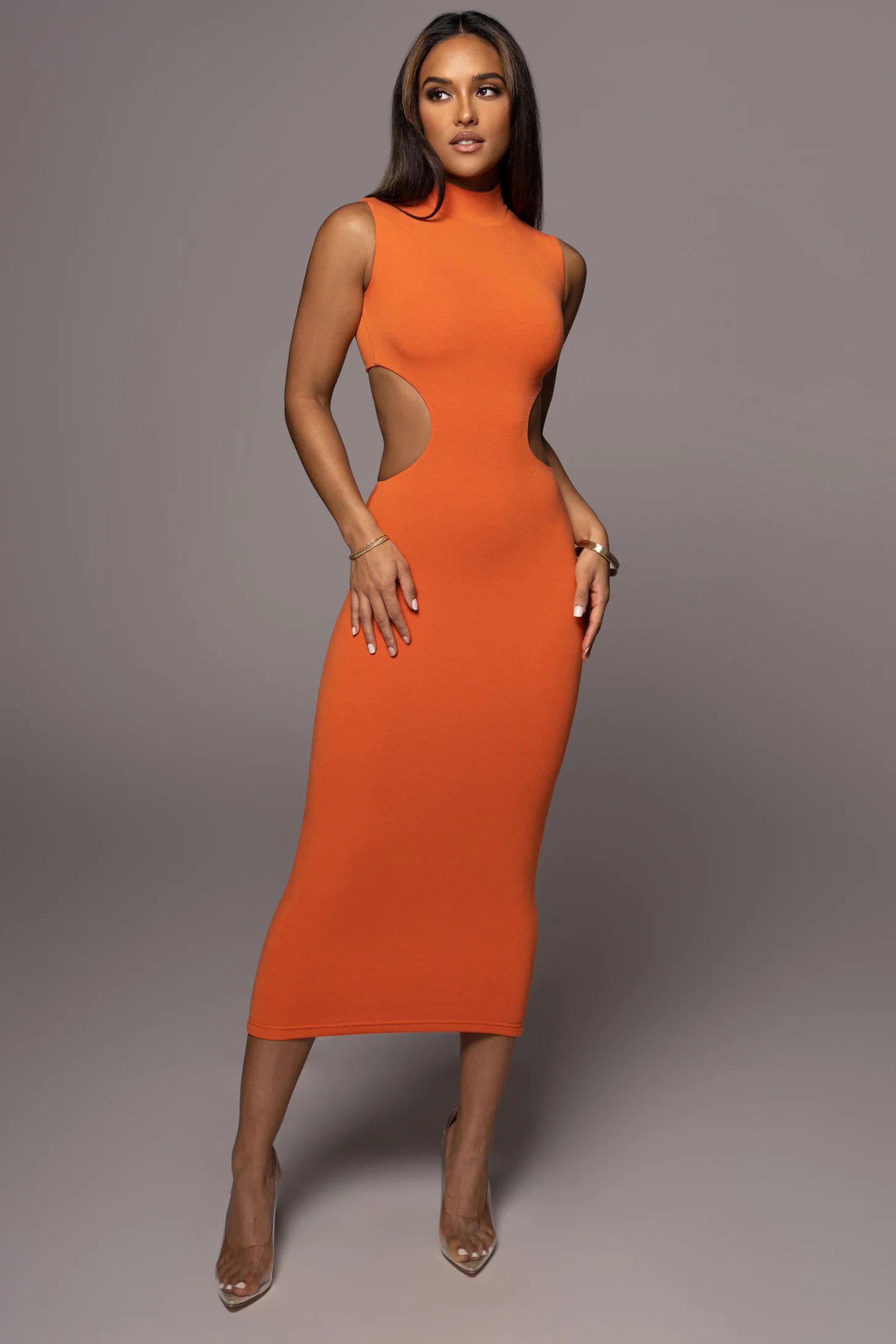 Orange Til Sunrise Midi Dress | JLUXLABEL