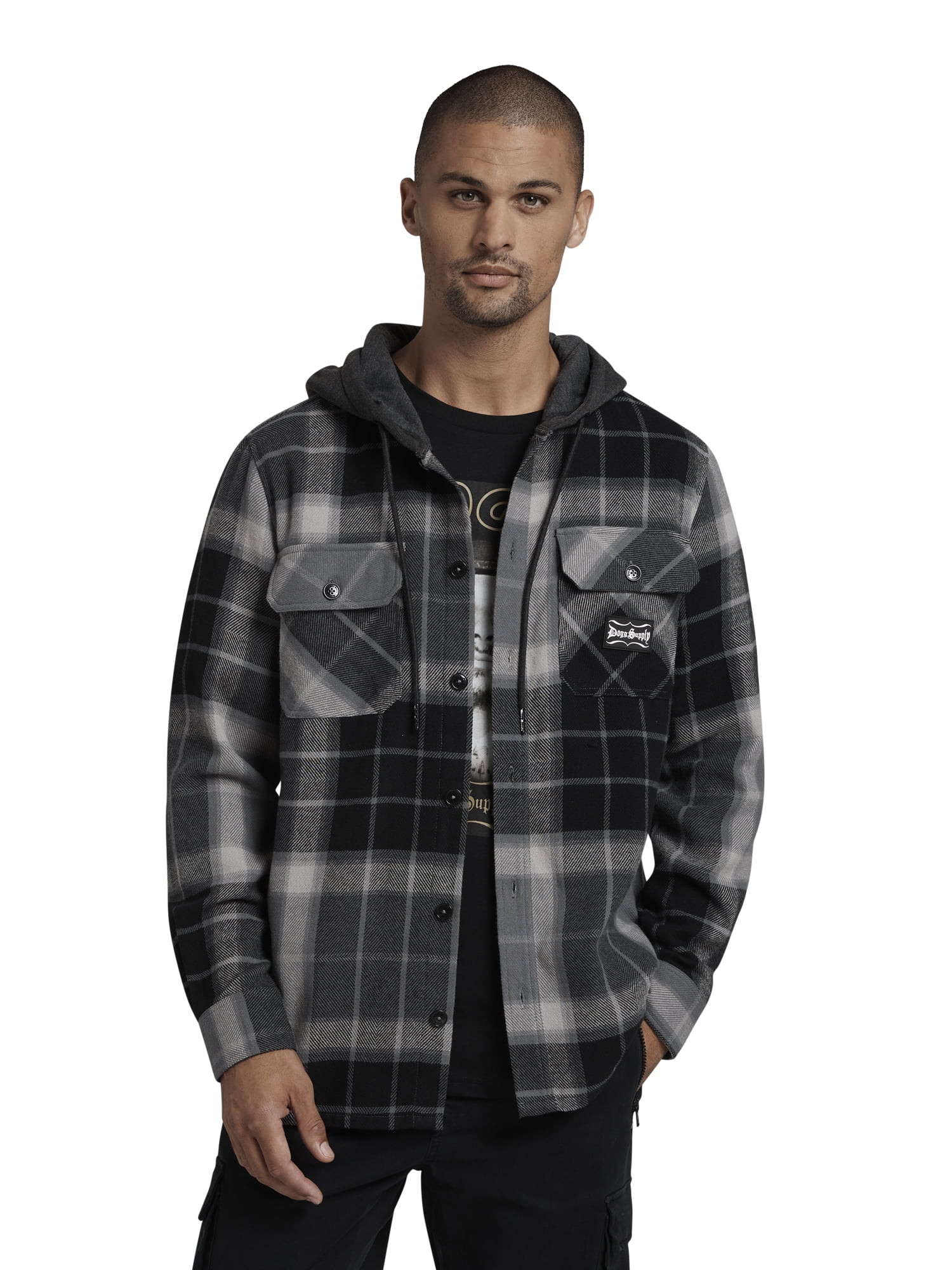 Dogg Supply by Snoop Dogg Men's and Big Men's Hooded Flannel Shirt, Sizes XS-3XL | Walmart (US)