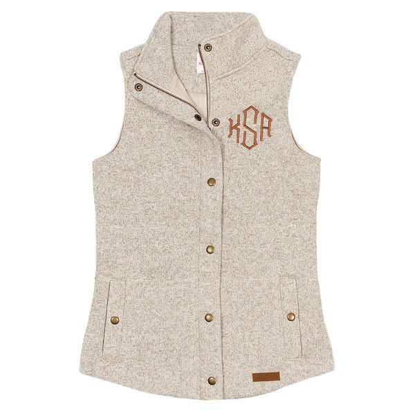 Monogrammed Heathered Quilted Vest | Marleylilly