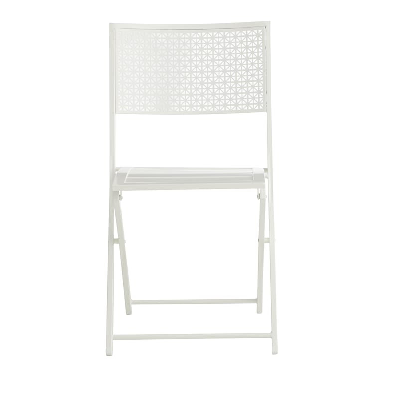 Metal Patio Folding Chair, White | At Home