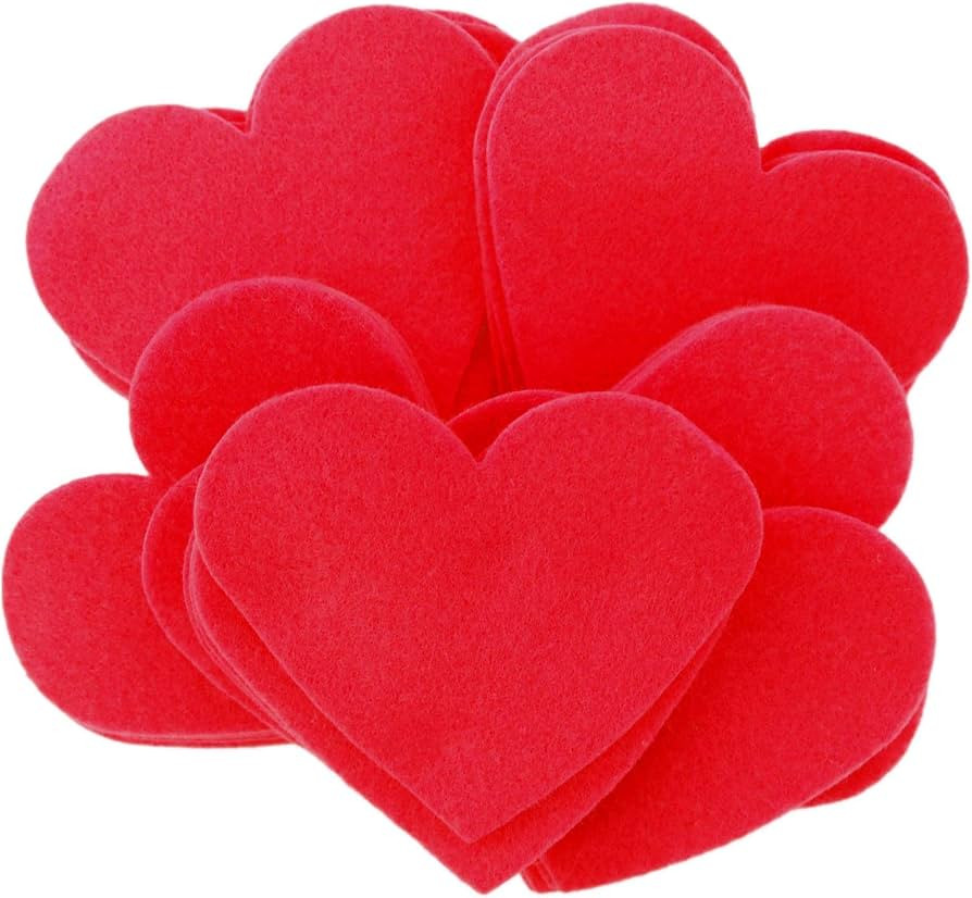 Playfully Ever After 3 Inch 28pc Felt Hearts (Red) | Amazon (US)