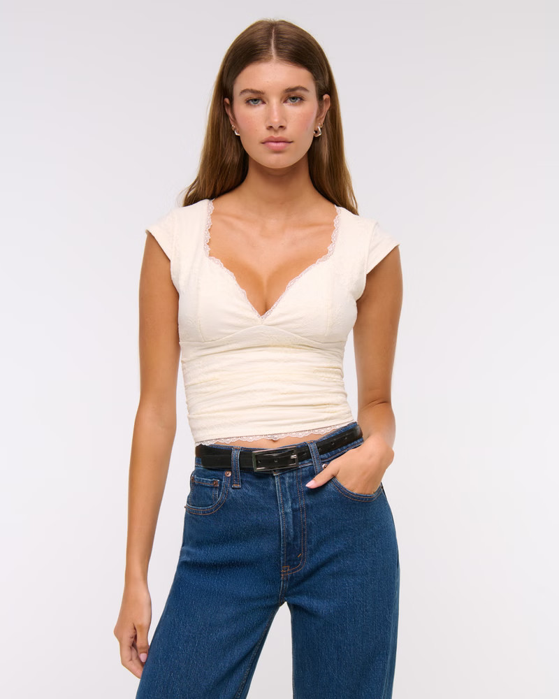 The A&F Zoe Bra-Free Lace Top | Abercrombie & Fitch (US)