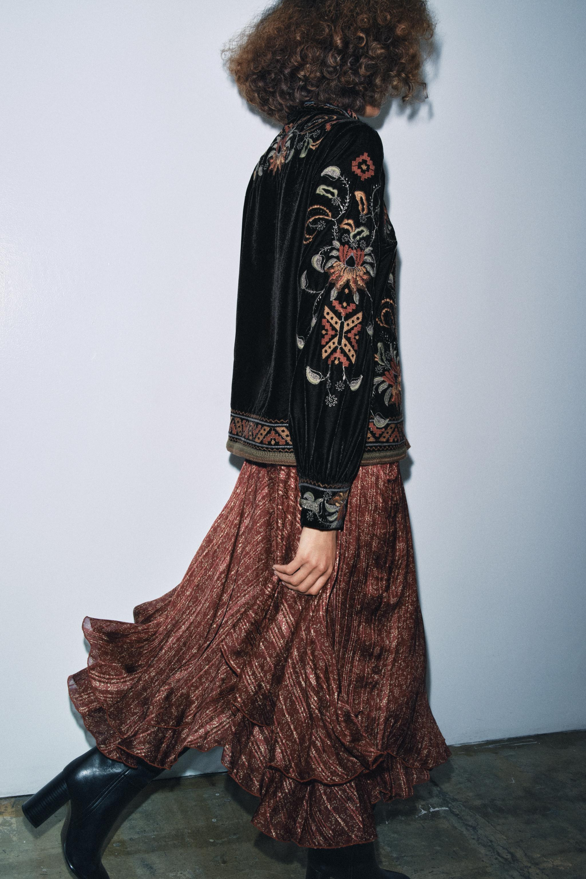 ZW COLLECTION EMBROIDERED VELVET JACKET | Zara AU