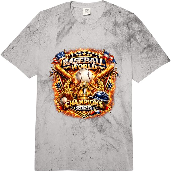 Baseball World Champions 2026 Vintage Style Graphic Comfort Colors Adult Heavyweight T-Shirt | Amazon (US)