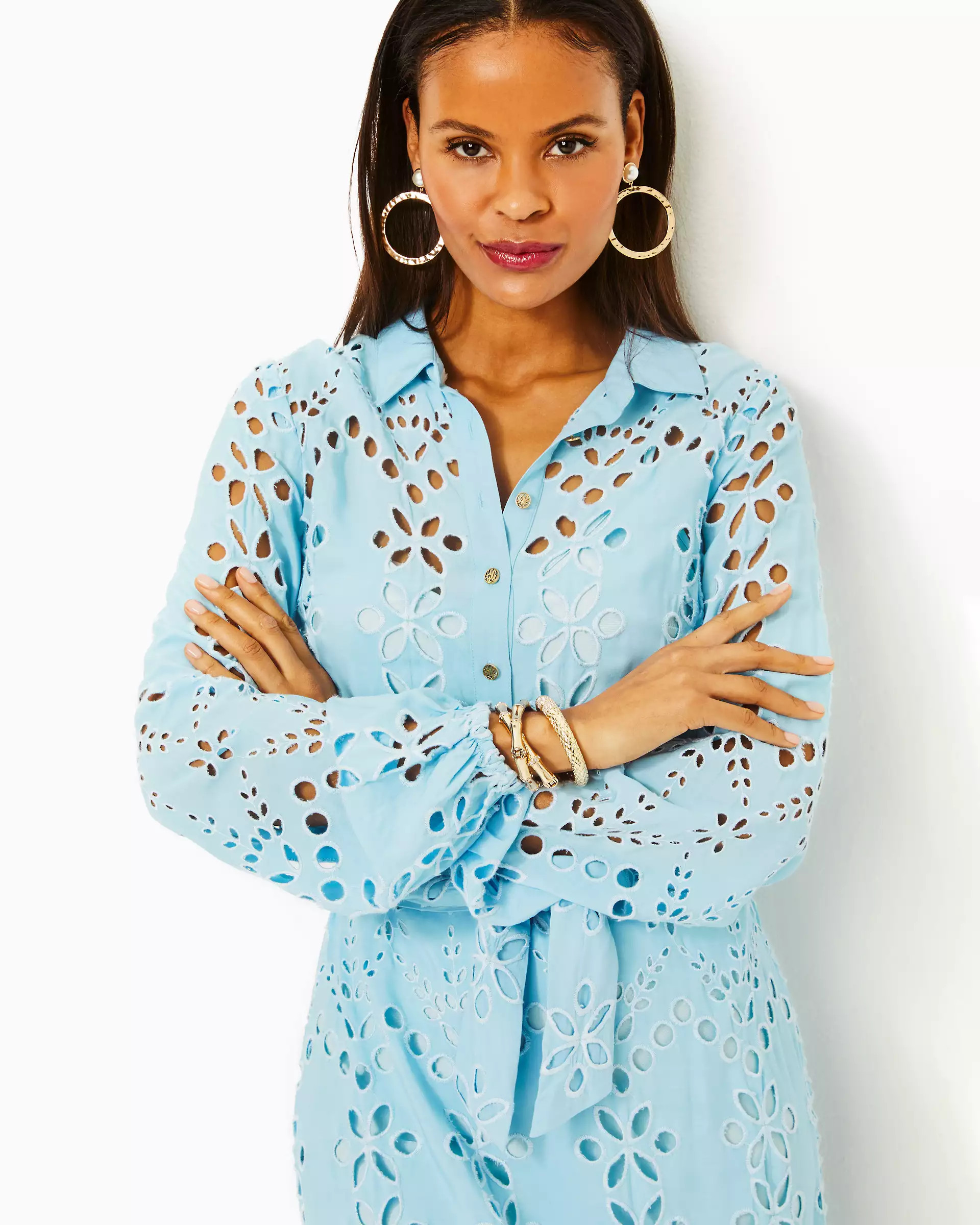 Zia Eyelet Midi Shirtdress | Lilly Pulitzer | Lilly Pulitzer