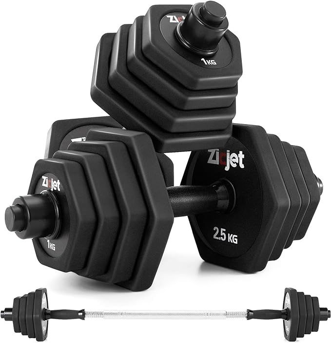 Zicjet Dumbbells Sets 44Lbs/66Lbs, Adjustable Weights Dumbbells Pair Solid Steel for Adults Home ... | Amazon (US)