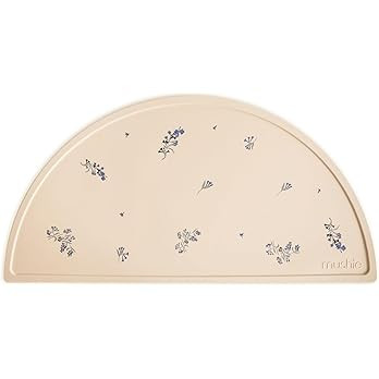 mushie Silicone Placemat for Kids | BPA-Free Non-Slip Design (Lilac Flowers) | Amazon (US)