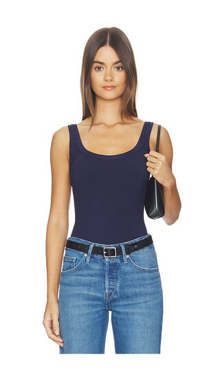 Good American Modal Rib Tank Bodysuit in Navy. - size XS | Revolve Clothing (Global)