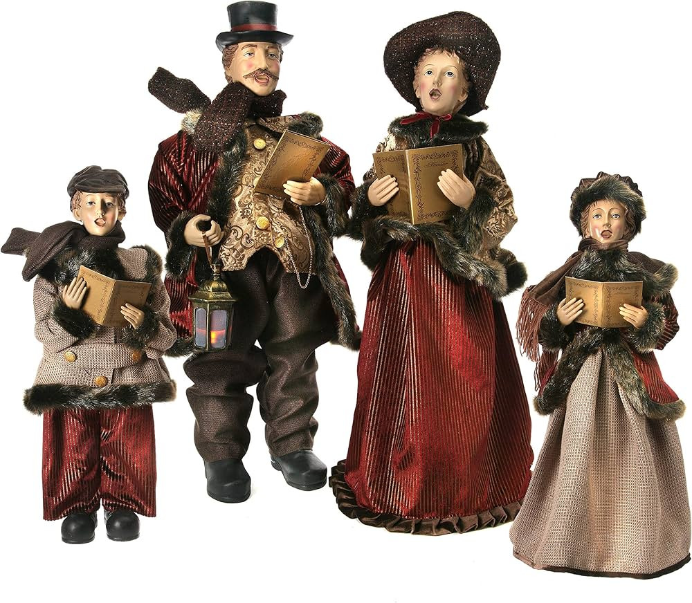 Regency 35" Burgundy Fabric Caroler Family Set of 4 | Amazon (US)