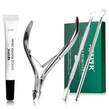 XIFEPFR Cuticle Remover Kit, Cuticle Remover Cream, Cuticle Trimmer, Cuticle Pusher, Cuticle Nipper, Professional Cuticle Remover Tools Set, Stainless | SHEIN