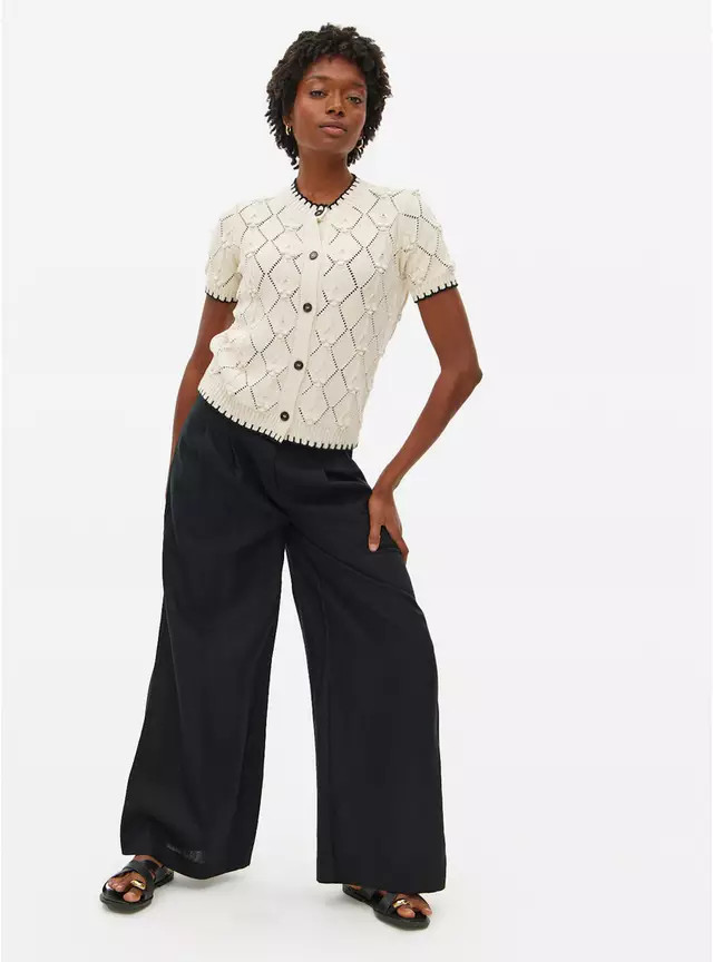 Cream Bobble Stitch Short Sleeve Cardigan 22 | Tu Clothing