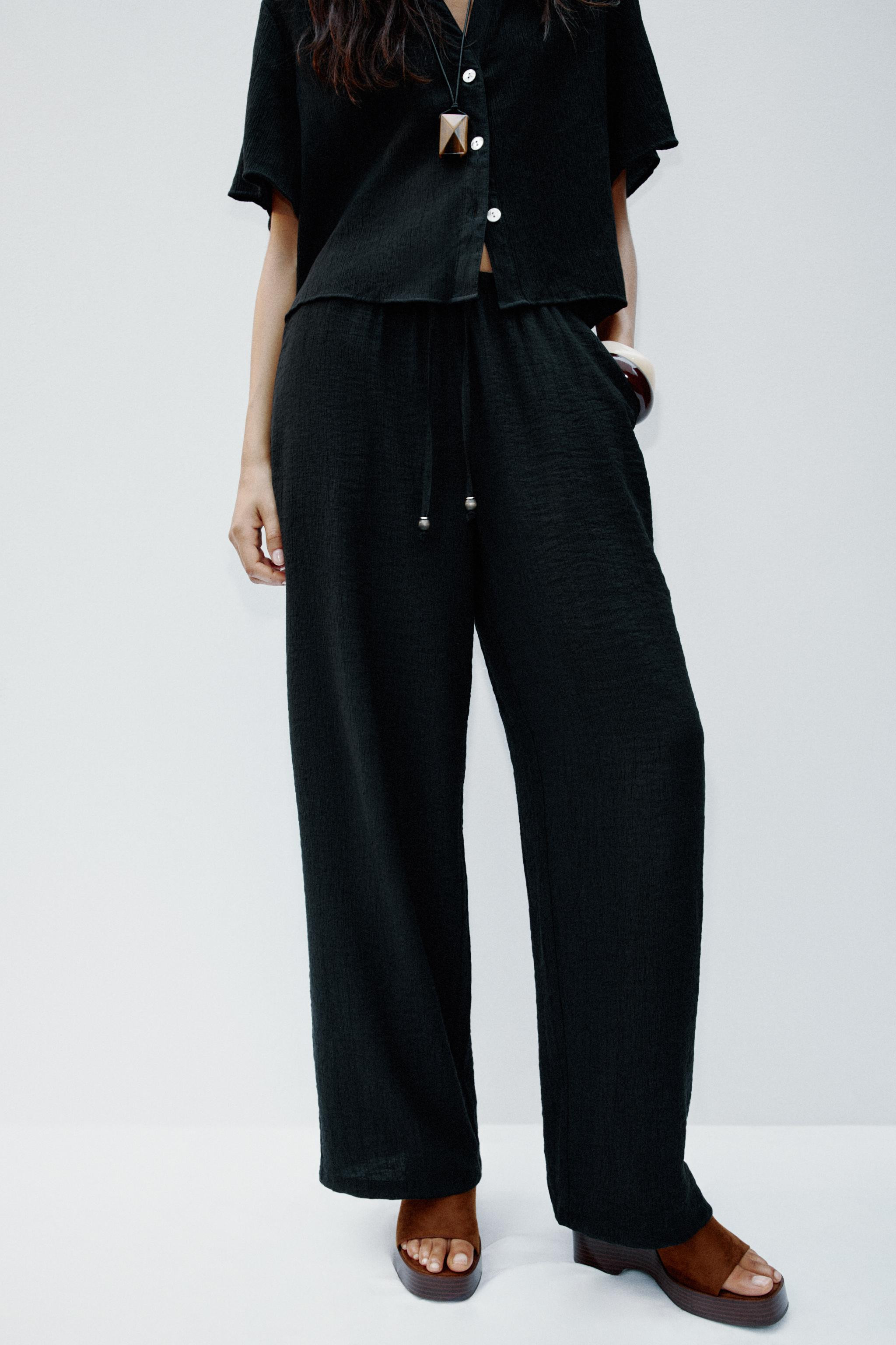 WIDE-LEG TROUSERS WITH ELASTIC WAISTBAND | Zara US
