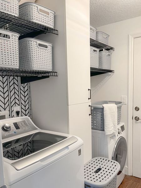 Starr the new year with organized! Here are some small laundry room organization on a budget! #organization #laundryroom #smallspaceorganization #laundrybasket #hamper #apartment #walmartorganization #sterilite 

#LTKfamily #LTKhome #LTKfindsunder50