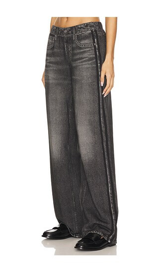 Rag & Bone Miramar Wide Leg Track Jeans in Charcoal,Black. - size S | Revolve Clothing (Global)