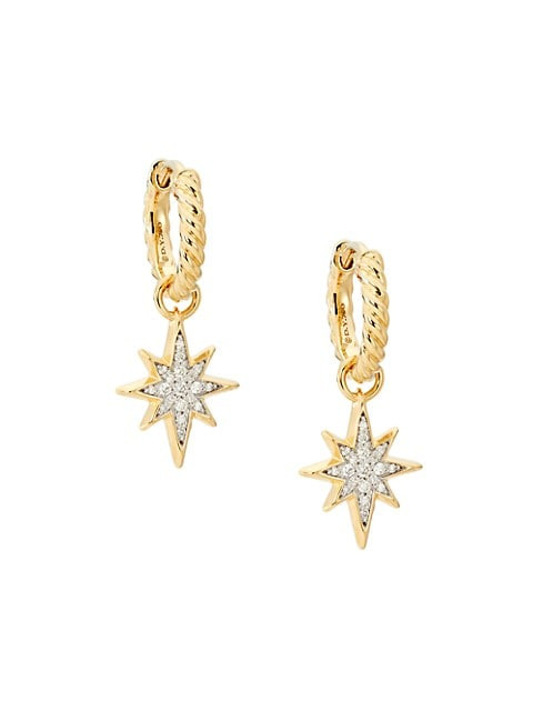 Cable Collectibles North Star 18K Yellow Gold & Diamond Drop Earrings | Saks Fifth Avenue
