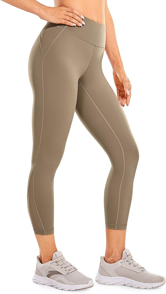 CRZ YOGA Women's Naked Feeling High Waisted Capri Mesh Yoga Tight Workout Leggings with Zip Pocke... | Amazon (US)