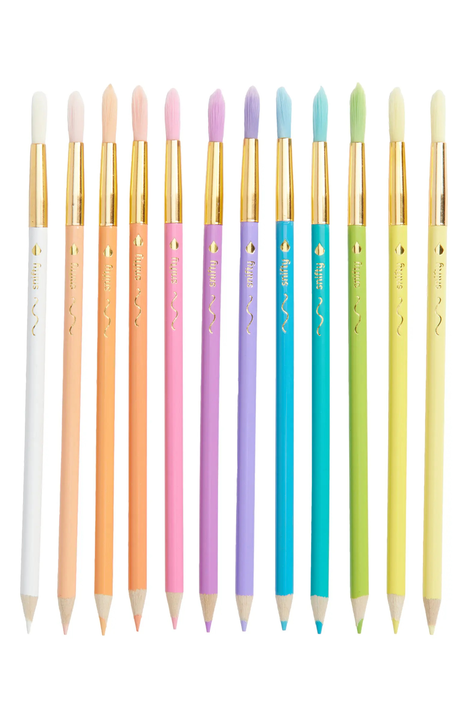 Colorbrush Set of 12 Assorted Pastel Watercolor Pencils/Brushes | Nordstrom