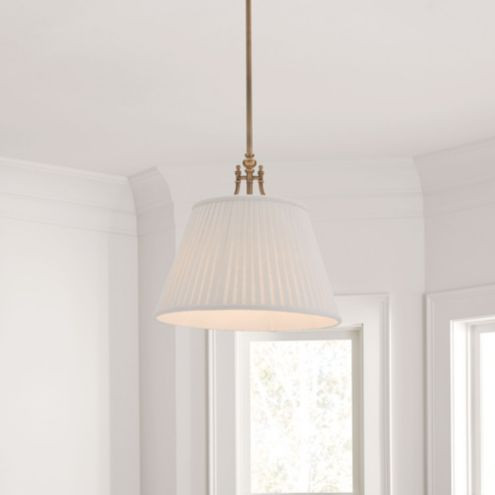 Margot Single Pendant with Antique Brass Finish & Turned Ball Accents for Sloped Ceilings | Ballard Designs, Inc.