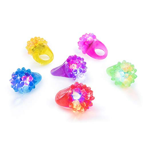 Flashing Colorful LED Light Up Bumpy Jelly Rubber Rings | Amazon (US)