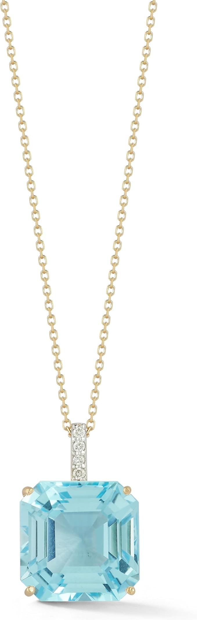 Amazon.com: MATEO New York, 14kt Asscher Cut Necklace, Blue Topaz : Clothing, Shoes & Jewelry | Amazon (US)
