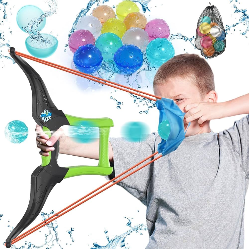 Water Balloon Launcher Slingshot with 12 Reusable Water Balloons, 1 Storage Bag, Water Balloons Q... | Amazon (US)