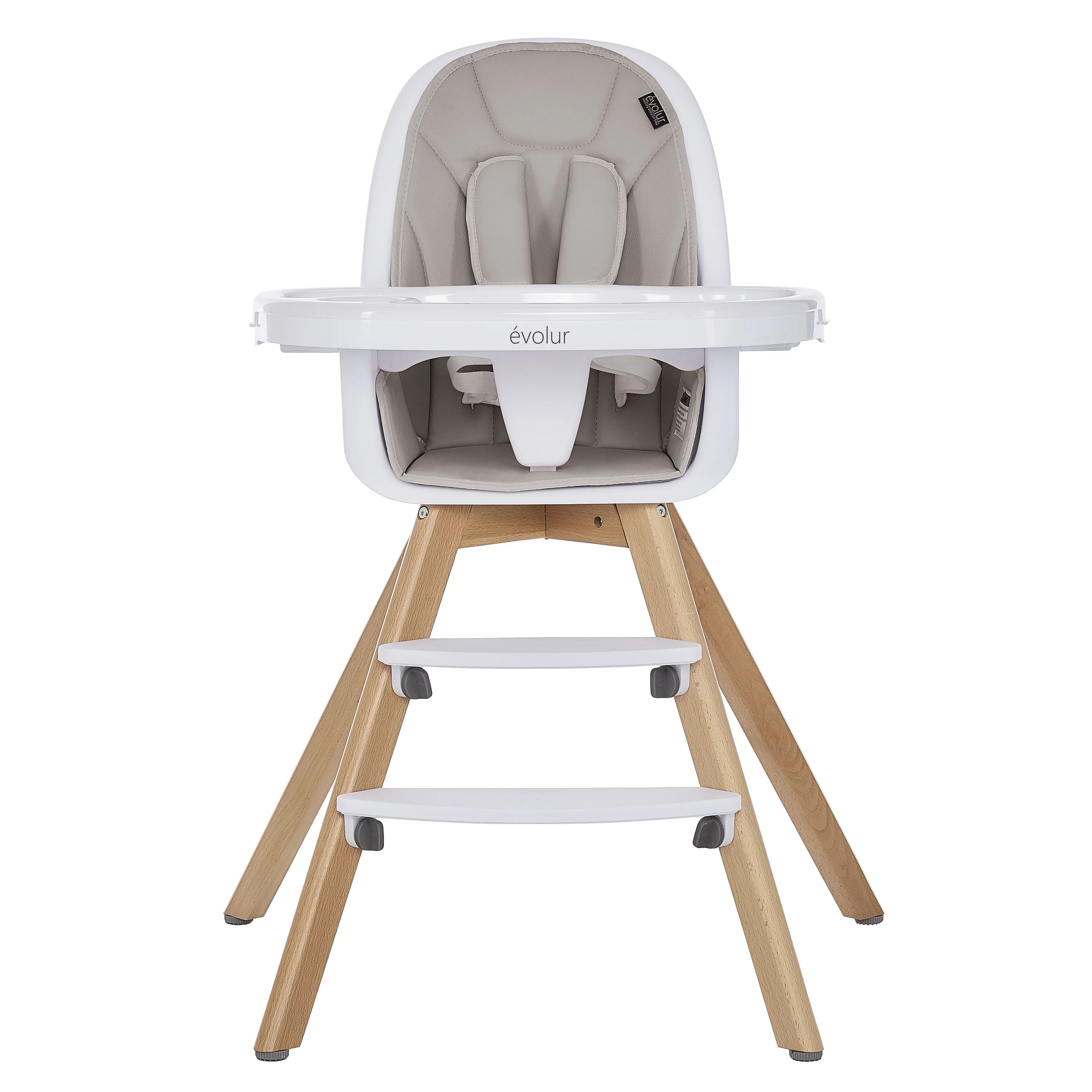 Evolur Zoodle 3-in-1 Highchair Booster Feeding Chair with Modern Design, Light Grey | Walmart (US)
